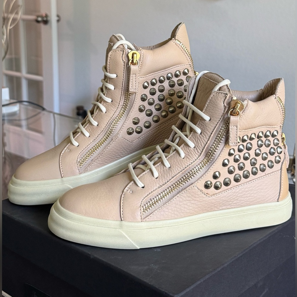 Giuseppe Zanotti Women’s Leather Studded High Top Sneaker - EU 38.5-U.S 8 - NIB